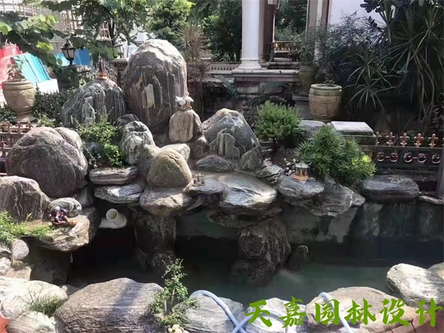 武进假山流水喷泉鱼池制作